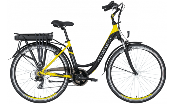 Vélo électrique de ville LOVELEC Capella Noir/Jaune
