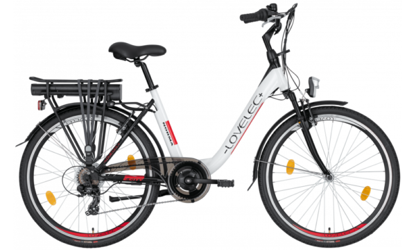 Vélo électrique de ville LOVELEC Norma Blanc/Rouge