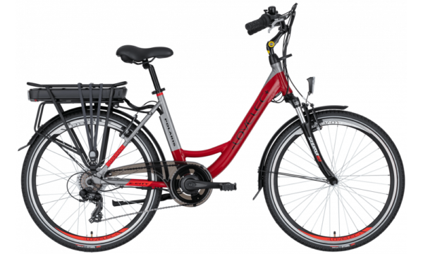 Vélo électrique de ville LOVELEC Polaris Rouge/Gris